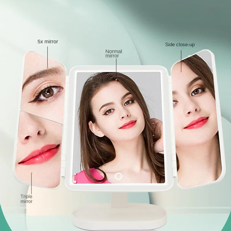 Portable Folding 3-Sided Mirror