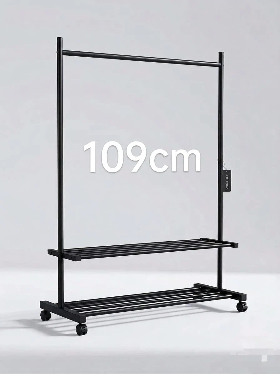 Heavy-Duty Double-Tier Mobile Garment Rack