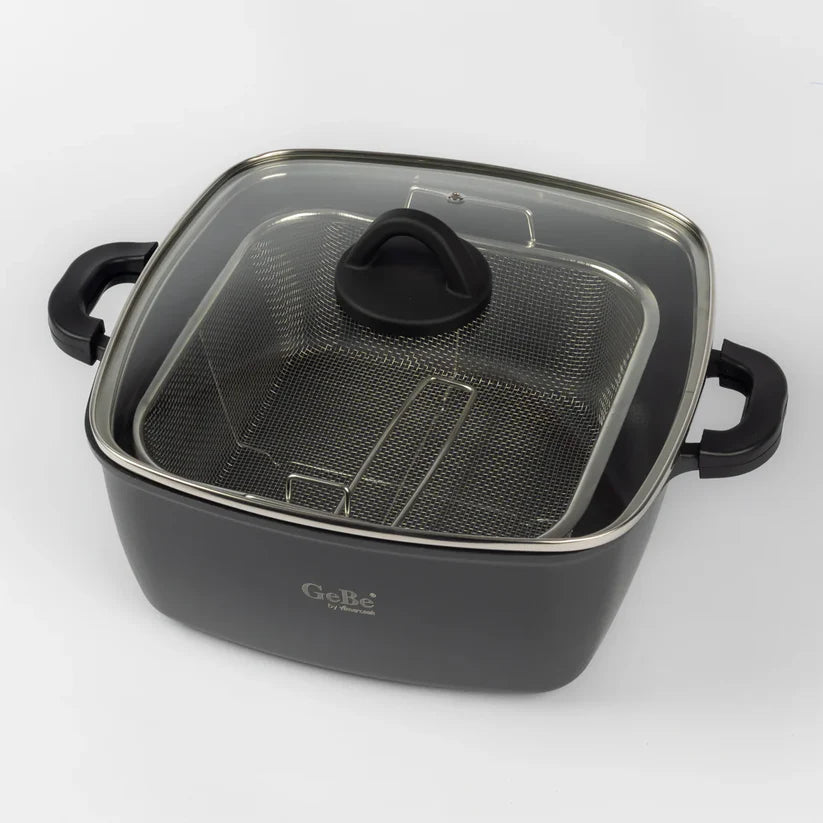 VENUS FRYER POT W/LID & FRYING BASKET