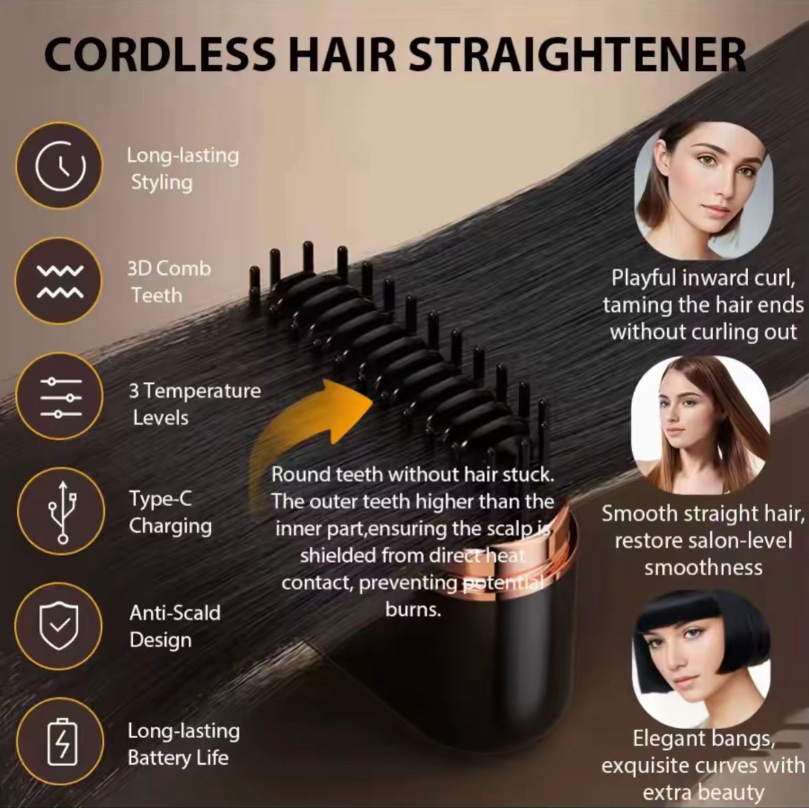 Portable effortless straightening Combo, Pockry Friendly