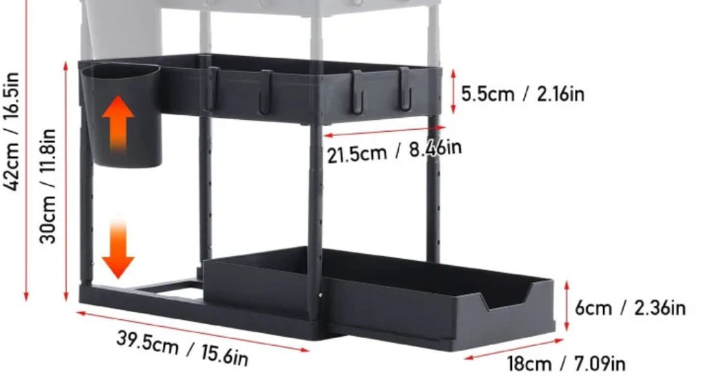 2 Tier Sliding Out Storage Drawers