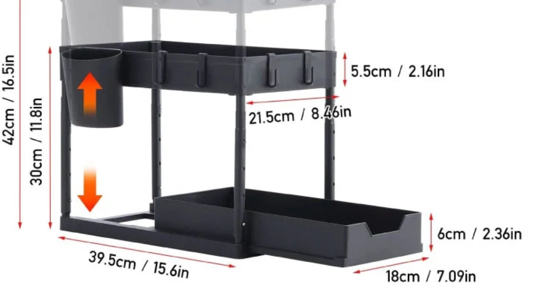 2 Tier Sliding Out Storage Drawers