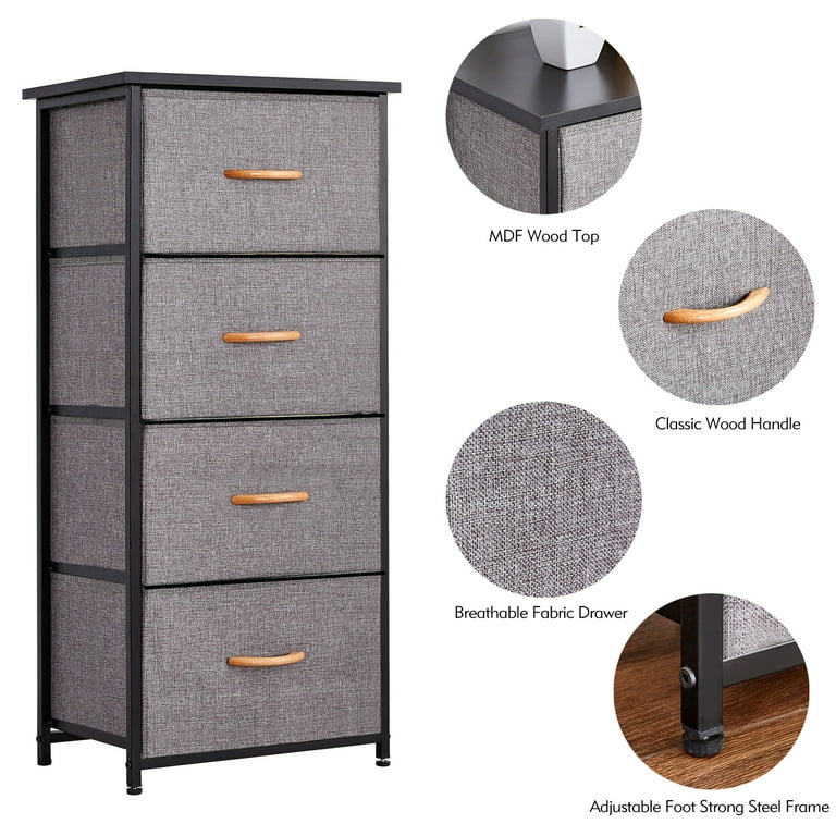 4 Drawer fabric dresser storage