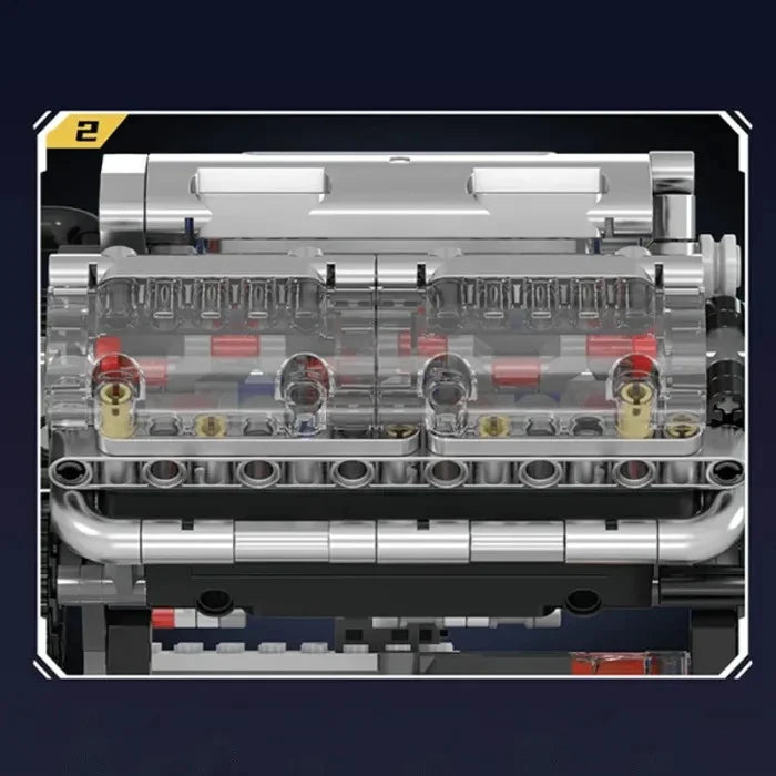 Motorized V8 Engine Building Block Set 552 pcs