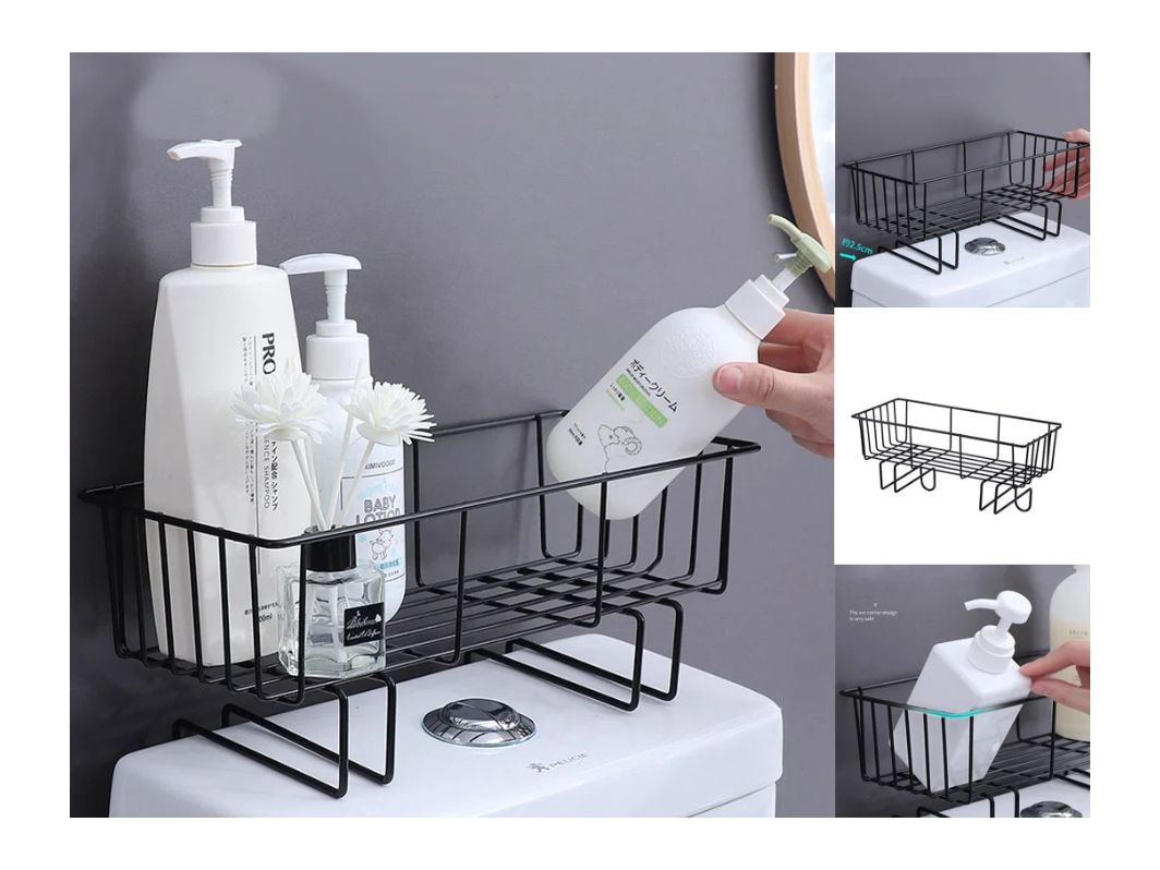 Large Wide Organizing Basket Over Toilet Seat